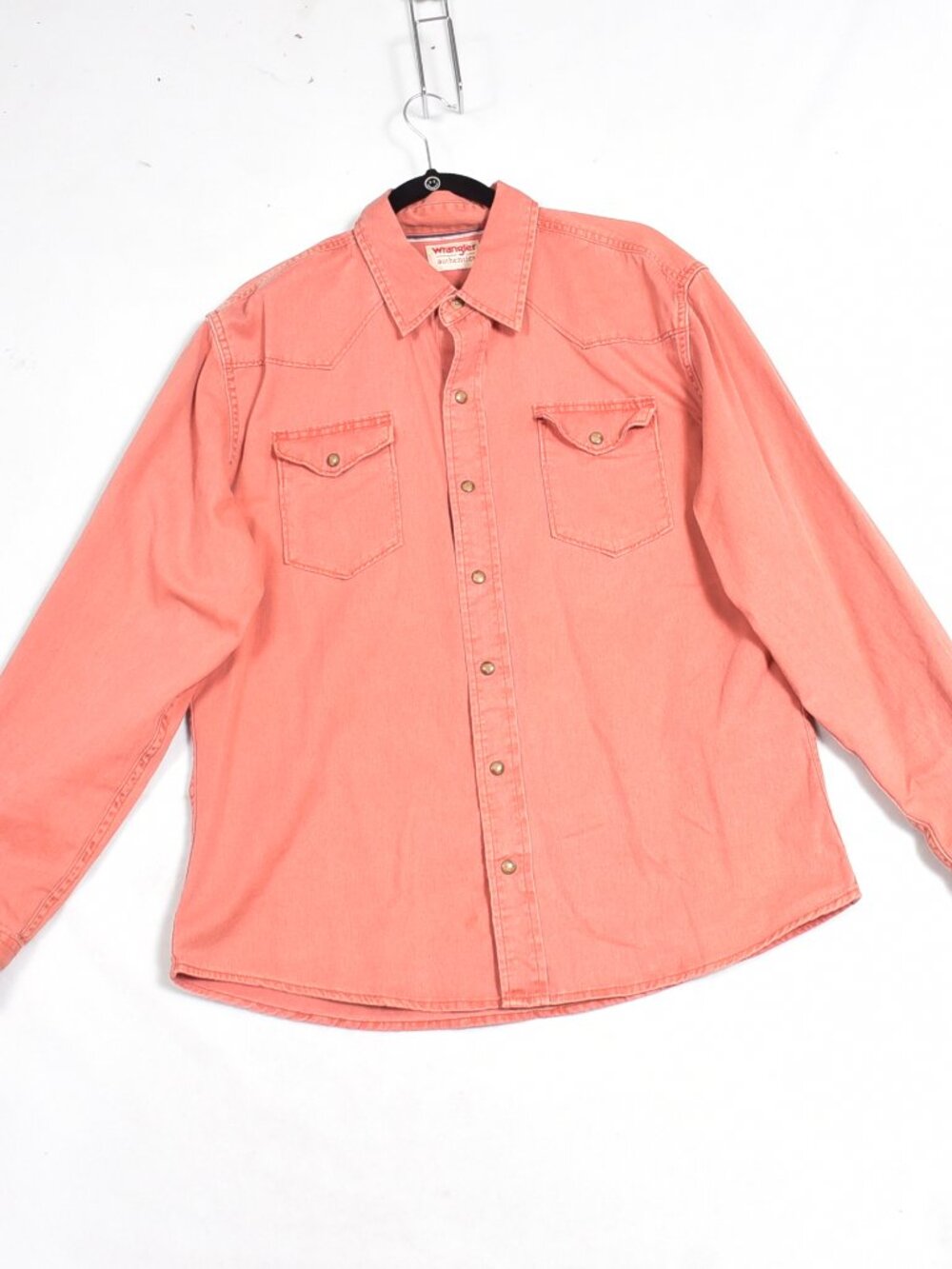 Wrangler Authentics Men's Shirt Size Large Orange Long Sleeve